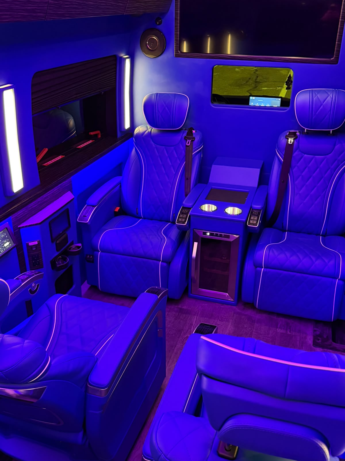 Wedding car rental in Toronto with a black luxury SUV interior