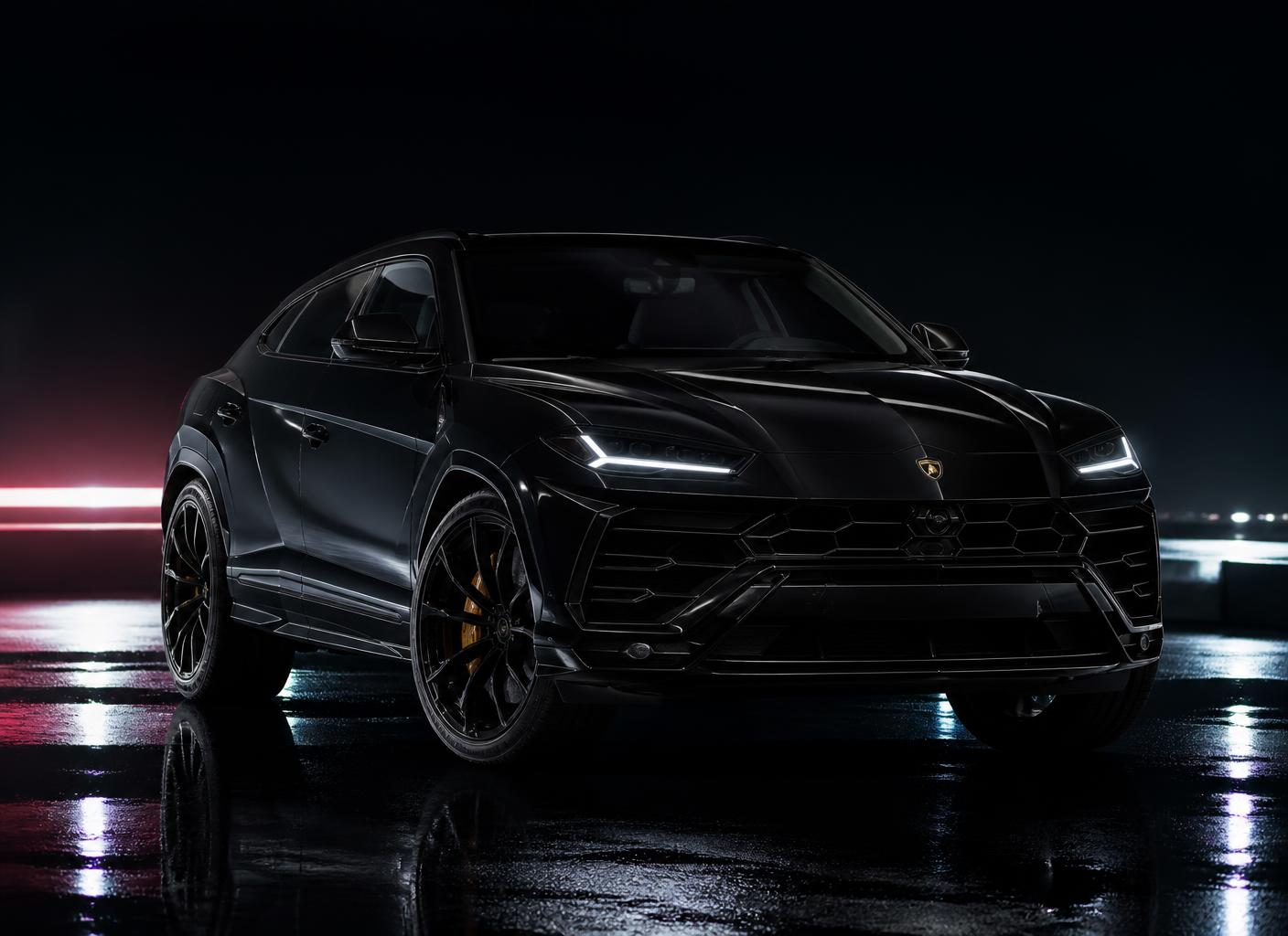 Black Lamborghini Urus exotic car rental in Toronto
